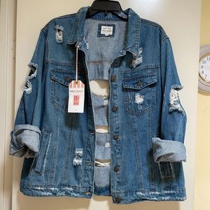 Wax Jean Distressed Blue Jean Jacket